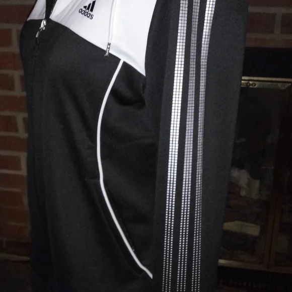 Adidas Women's Black and White Track Jacket - Picture 4 of 8